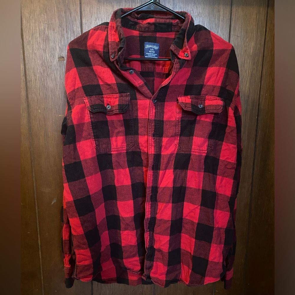🔴Mens Faded Glory Flannel Shirt